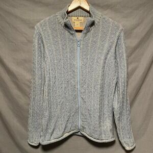 Woolrich Lambs Wool Blend Baby Blue Women's Full zip Jacket Size M